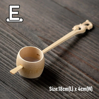 Infuzoare de ceai din bambus din ratan Ustensile pentru ceremonie a ceaiului Strectoare pentru ceai cu mâner lung Accesorii pentru pâlnie Decor pentru masă Veselă de ceai Instrument de bucătărie