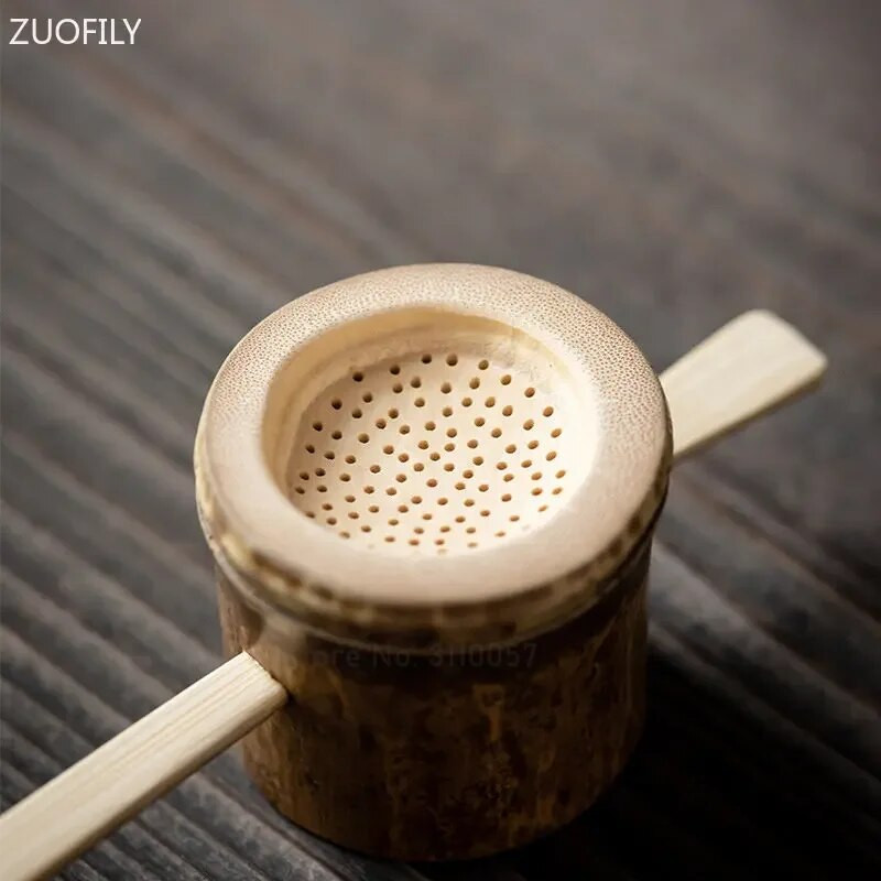 Infuzoare de ceai din bambus din ratan Ustensile pentru ceremonie a ceaiului Strectoare pentru ceai cu mâner lung Accesorii pentru pâlnie Decor pentru masă Veselă de ceai Instrument de bucătărie