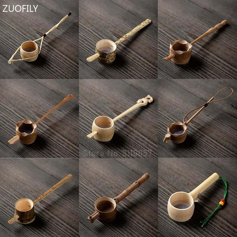 Infuzoare de ceai din bambus din ratan Ustensile pentru ceremonie a ceaiului Strectoare pentru ceai cu mâner lung Accesorii pentru pâlnie Decor pentru masă Veselă de ceai Instrument de bucătărie