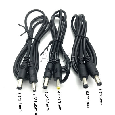 DC Power 5.5 x 2.1mm Male to 5.5*2.5mm 3.5*1.35mm 4.0*1.7mm Male Plug Cable 1M All copper 18AWG  10A Monitoring power cable