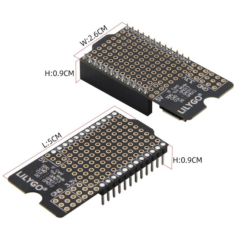 LILYGO® T-Display-S3 TF Shield išplėtimo modulis, suderinamas su T-Display-S3 serijos pagrindiniu leidimu Touch Edition Shell Edition