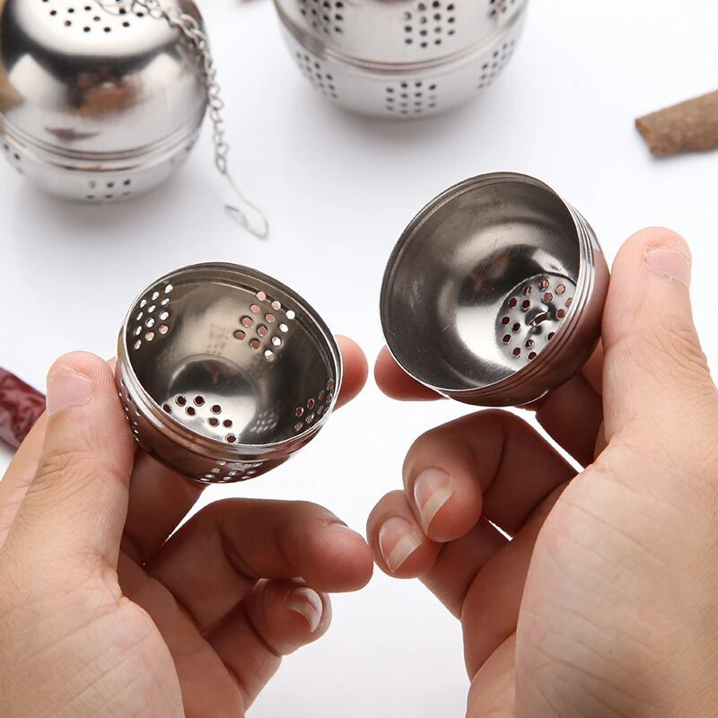 Nerūdijančio plieno arbatos užpiltuvas arbatos nutekėjimo tinklelio sietelis karšto puodo prieskoniai prieskonių rutuliukai arbatinuko filtras su grandininiais virtuvės priedais
