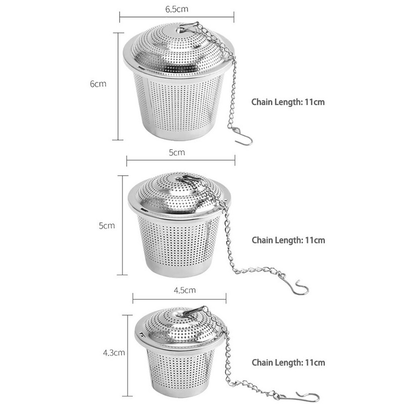 304 nerūdijančio plieno arbatos užpiltuvai su žolelių lapų grandinėle, prieskonių fiksavimo tinklelis arbatos rutulinis sietelis arbatos filtro virtuvės priedas