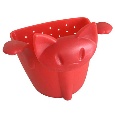 Kūrybingas mielas kačių arbatos sietelis arbatos užpiltuvas Maisto klasės silikoninis palaidų lapų puodelio sietelis, kabantis ant puodelio Linksmas animacinių filmų arbatos priedas