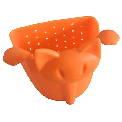 Kūrybingas mielas kačių arbatos sietelis arbatos užpiltuvas Maisto klasės silikoninis palaidų lapų puodelio sietelis, kabantis ant puodelio Linksmas animacinių filmų arbatos priedas