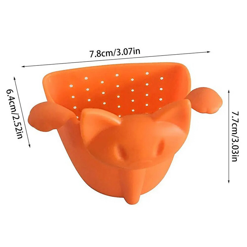 Kūrybingas mielas kačių arbatos sietelis arbatos užpiltuvas Maisto klasės silikoninis palaidų lapų puodelio sietelis, kabantis ant puodelio Linksmas animacinių filmų arbatos priedas