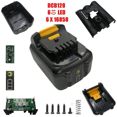 6X18650 DCB120 Батерия Пластмасов корпус PCB Charging Protection Circuit Board Box For DeWalt 10.8V 12V Li-ion Battery dcb125 dcb127