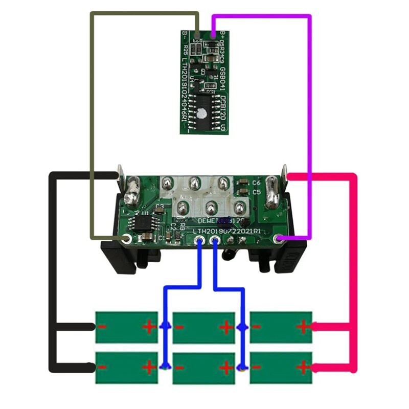 6X18650 DCB120 akumuliatoriaus plastikinis dėklas PCB įkrovimo apsaugos grandinės plokštės dėžutė, skirta DeWalt 10,8 V 12 V ličio jonų baterijai dcb125 dcb127