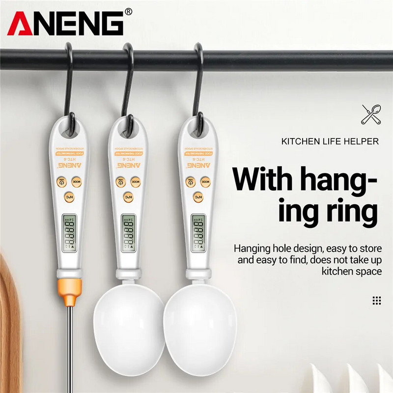 2 viename elektroninės virtuvės svarstyklės LCD skaitmeninės maisto miltų matavimo skaitmeninės šaukšto svarstyklės Mini virtuvės įrankis maistui termometro svarstyklės