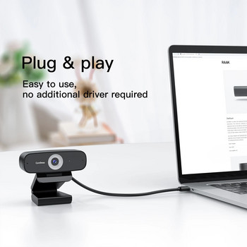 CAMBOSS C836 Webcam 1080p HD με στερεοφωνικό μικρόφωνο Η ροή λειτουργεί με το Skype Xbox Zoom FaceTime