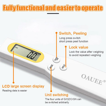 Лъжица за измерване на тегло LCD Цифрова кухненска везна 500g 0.1g Измерване на храна Лъжица Везна Мини кухненски инструмент за мляко Кафе везна