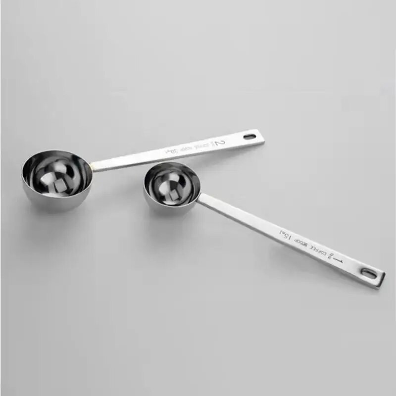 15 ml/30 ml ilgos rankenos nerūdijančio plieno pieno kavos miltelių kaušelis matavimo šaukštas
