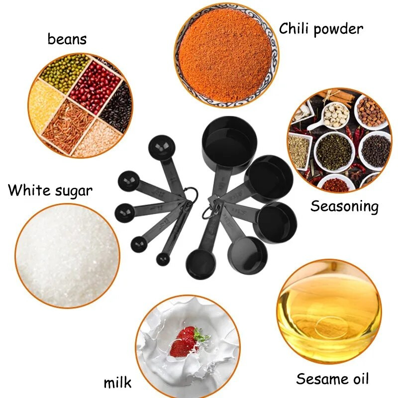 5/10 vnt Matavimo įrankiai Virtuviniai matavimo šaukštai Šaukštelis Cukraus Kaušelis Tortas Kepimo Miltai Matavimo puodeliai Virtuvės matavimo šaukštai