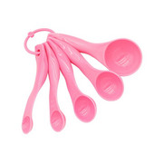 5 dalių spalvingų matavimo šaukštų rinkinys Dvigubas virtuvės kepimo įrankiai Pieno miltelių spalvos plastikiniai matavimo šaukštai