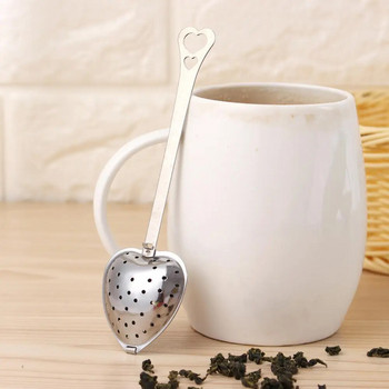 Мрежеста топка за многократна употреба Инфузьор за чай от неръждаема стомана Цедка за чай Кафе Билки Подправки Филтър Дифузор Дръжка Топка за чай Кухненски джаджи