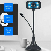 Interneto kamera HD žiniatinklio kamera Integruotas mikrofonas USB kištukas Interneto kamera Night Vision, skirtas asmeniniam kompiuteriui Mac nešiojamasis kompiuteris darbalaukis, skirtas YouTube Skype