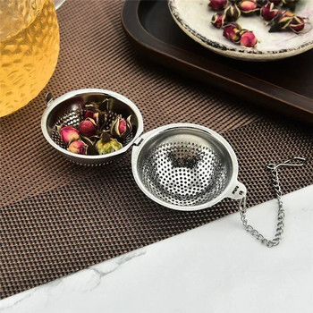 Инфузер за чай от неръждаема стомана Чаени листа Цедка топка за подправки Чайник Фина мрежа Филтър за кафе Чай Кухненски аксесоари