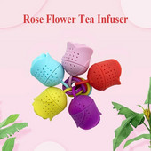 Νέο Rose Flower Shape Spice Tea Infuser Στρώμα σιλικόνης Tea Bag Filter Diffuser Teaware Teapot Accessory Kitchen Gadget