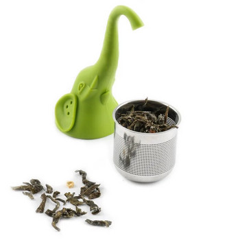 Ανοξείδωτο ατσάλι Creative Elephant Tea Infuser Silicone Coffee Cha Herbal Strainer Kitchen Coffeeware Teaware Sieve for Spice