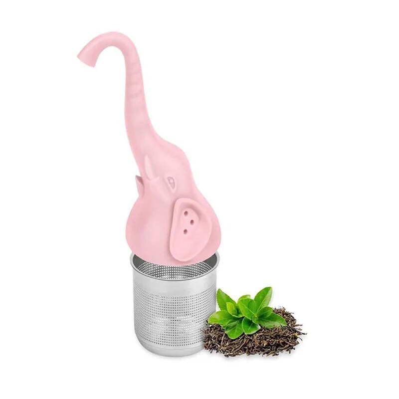 Nerūdijančio plieno kūrybingas dramblio arbatos infuzatorius silikoninis kavos cha žolelių sietelis virtuvės kavos reikmenys arbatos indų sietelis prieskoniams