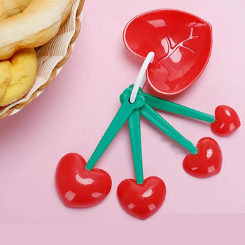 Червени креативни консумативи за печене във формата на сърце Многофункционални мерителни чаши Мерителна лъжица Разделител за яйчен белтък Кухненски джаджи