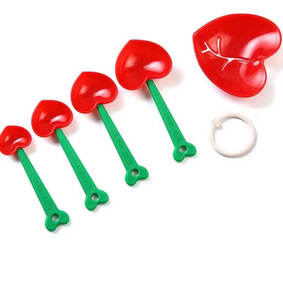 Red Creative širdies formos kepimo reikmenys Daugiafunkciniai matavimo puodeliai Matavimo šaukštas Kiaušinio baltymo separatorius Virtuvės prietaisai