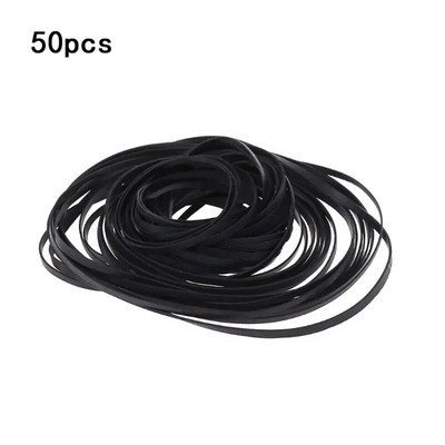 50Pcs/Bag 4mm Wide Universal Mix Cassette Tape Machine Belts Assorted Common Drive Flat Rubber Belt for Recorder CD-ROM Video