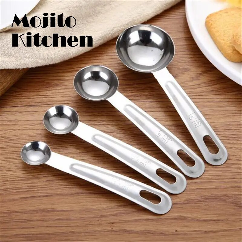 Matavimo puodeliai Sudedami virtuvės matavimo šaukštų rinkinys nerūdijančio plieno valgomųjų šaukštų namų matavimo puodelių ir šaukštų rinkinys