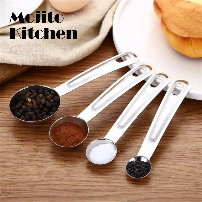 Matavimo puodeliai Sudedami virtuvės matavimo šaukštų rinkinys nerūdijančio plieno valgomųjų šaukštų namų matavimo puodelių ir šaukštų rinkinys