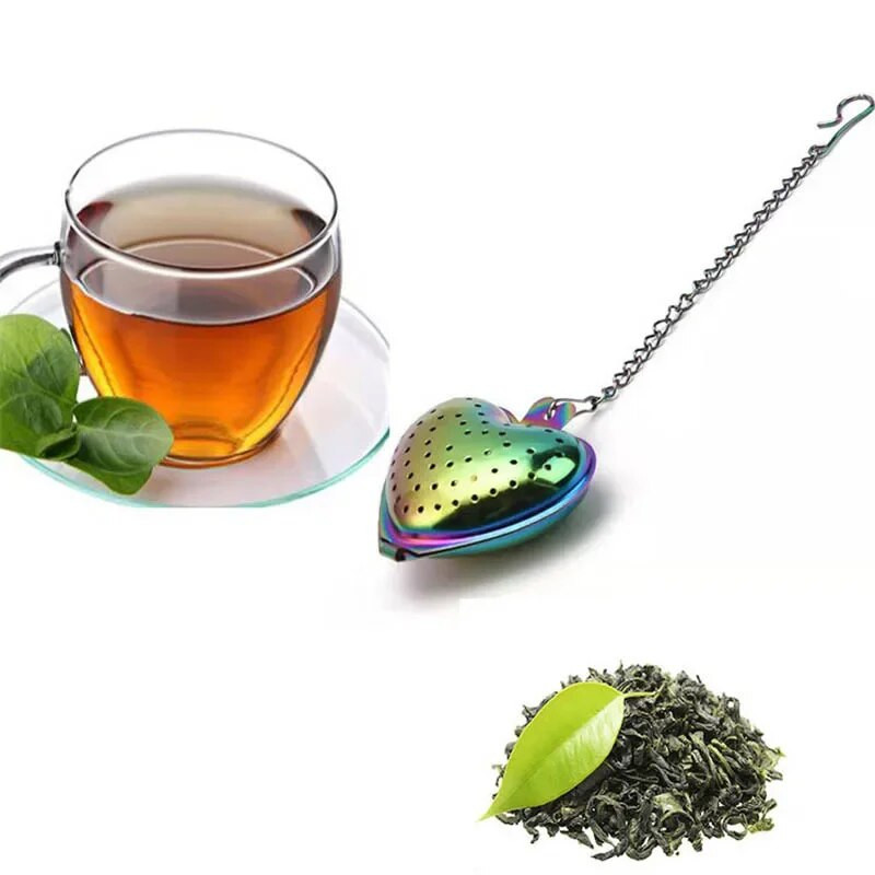 Rozsdamentes acél Creative Tea Infuser Fém Szív alakú Újrafelhasználható Tea Kávészűrő Szűrő Teáskanna Kiegészítő Konyhai Szerszám
