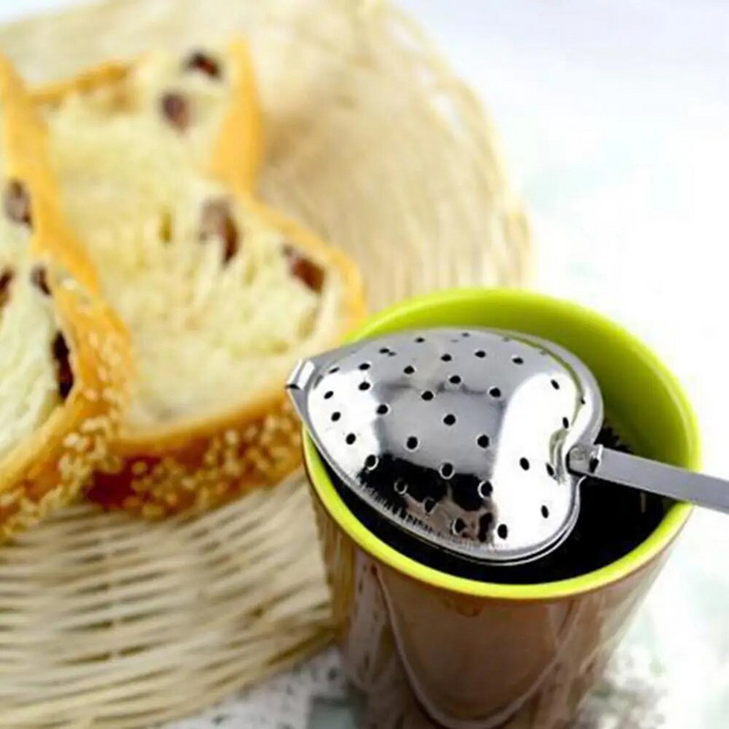1vnt arbatos filtras ilga rankena širdies formos nerūdijančio plieno tinklelis arbatos infuzinis šaukštas arbatos sietelis Statesnis arbatinukas filtras arbatos priedai