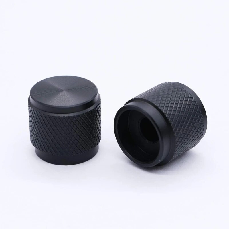 4 vnt 17 x 16 mm aliuminio lydinio potenciometro valdymo rankenėlės garsumo garsumo elektrinė gitara boso varžto tipas, skirtas 6 mm skersmens velenui