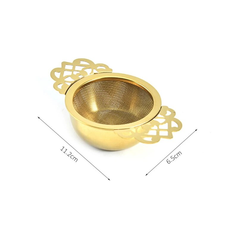 Nerūdijančio plieno dvigubo ausies prieskonių infuzerio filtras, palaidi lapai su lašintuvu arbatos sieteliu arbata su dvigubomis rankenėlėmis