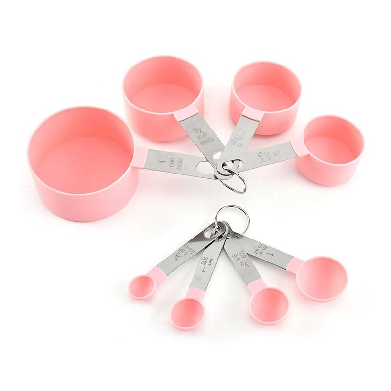4vnt Virtuvės įrankiai Matavimo šaukštai puodeliai Rinkinys plieninė rankena Arbatinis šaukštelis Kavos Cukraus Kaušelis Tortas Kepimas Maisto gaminimo įtaisai