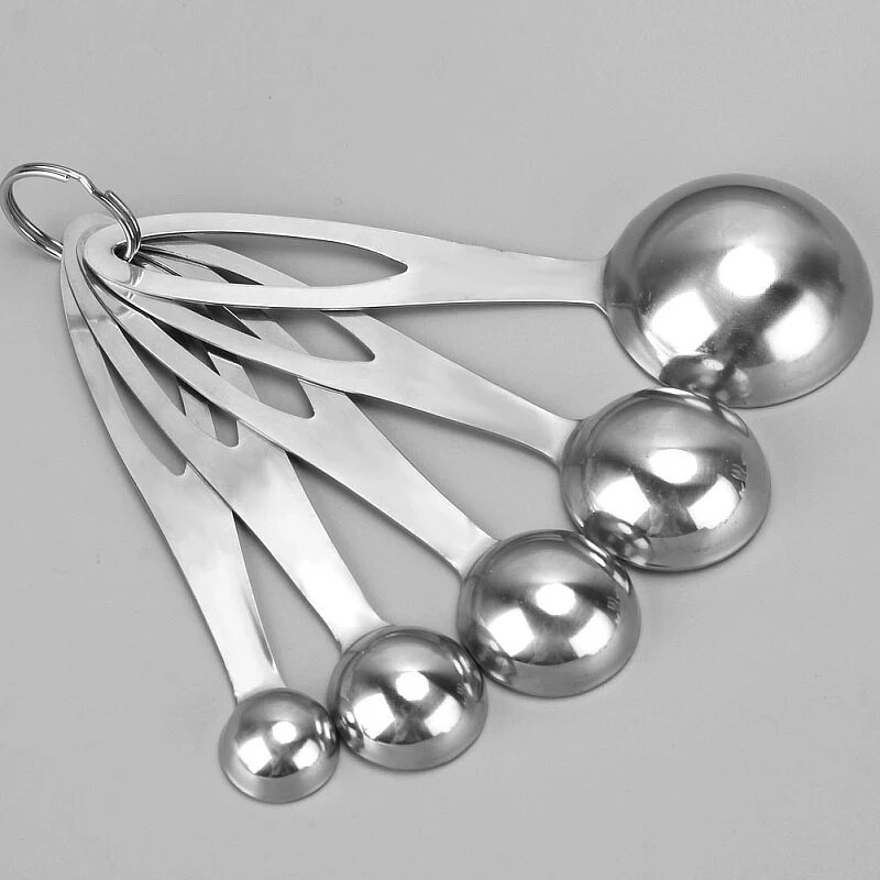 Matavimo šaukštų rinkinys nerūdijančio plieno arbatinis šaukštelis kavos cukraus kaušelis miltelių prieskonių matavimo puodeliai virtuvės gaminimo kepimo įrankiai