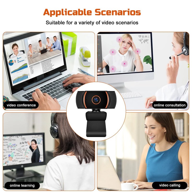 2K web kamera 1080P Full HD za računalo Web kamera Cam USB mrežna web kamera s mikrofonom Autofokus 720P Web Can Webcan za PC računalo