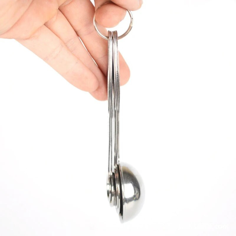 5vnt matavimo šaukštelių rinkinys nerūdijančio plieno arbatinis šaukštelis kavos cukraus šaukštelis miltelių miltelių prieskonių matavimo puodeliai virtuvės kepimo kepimo įrankiai