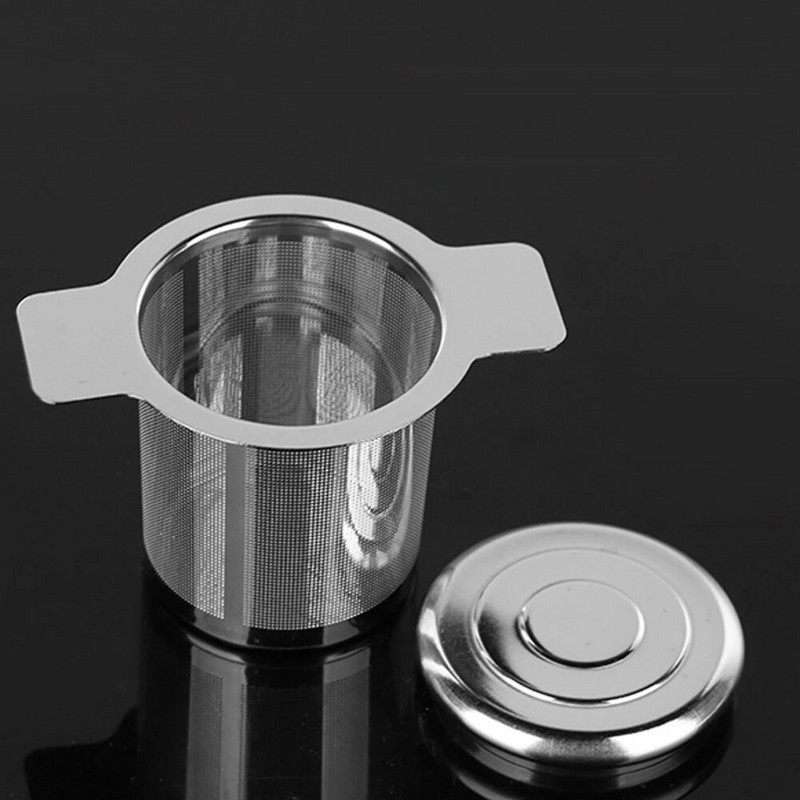 Dvigubos rankenos arbatos infuzerio nutekėjimo arbatos filtras su dangteliu nerūdijančio plieno smulkaus tinklelio kavos filtro arbatinuko puodelis birių lapų arbatos sietelis