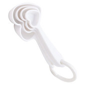 3 készlet/12db Esküvői kedvencek Fagylalt gombóc Desszertkanál mérőpohár Szív alakú kanalak Otthoni étkészlet