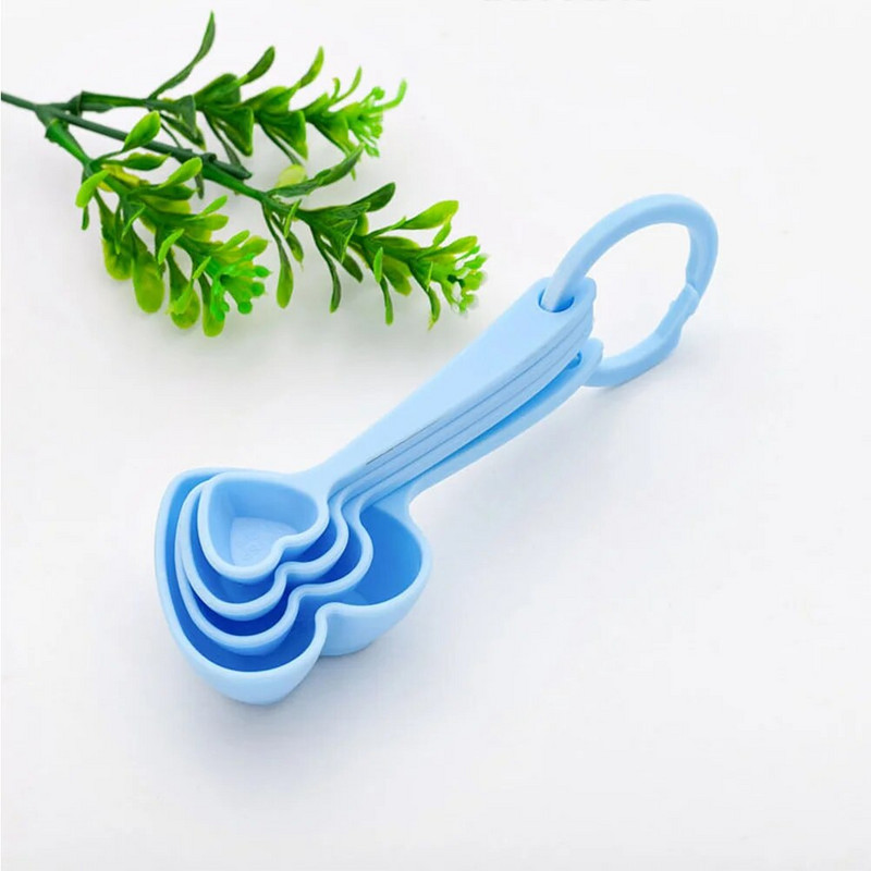 3 készlet/12db Esküvői kedvencek Fagylalt gombóc Desszertkanál mérőpohár Szív alakú kanalak Otthoni étkészlet