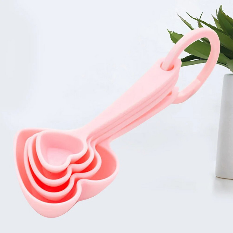 3 készlet/12db Esküvői kedvencek Fagylalt gombóc Desszertkanál mérőpohár Szív alakú kanalak Otthoni étkészlet