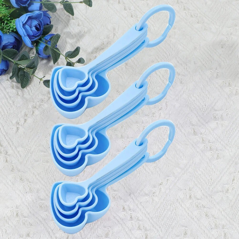 3 készlet/12db Esküvői kedvencek Fagylalt gombóc Desszertkanál mérőpohár Szív alakú kanalak Otthoni étkészlet