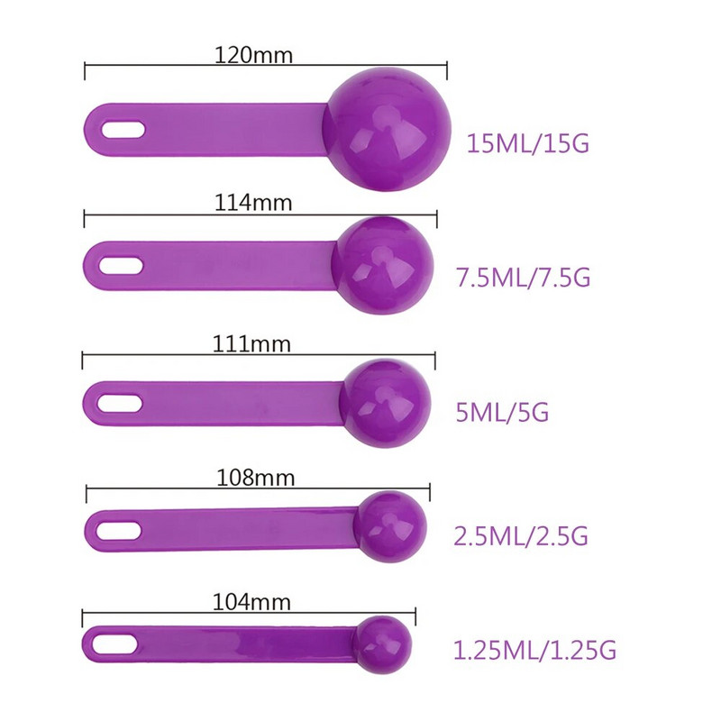 5vnt./rinkinys Plastikinis kavos arbatos kepimui Matavimo šaukštas Matavimo įrankis Kepimo įrankis Virtuvės priedai