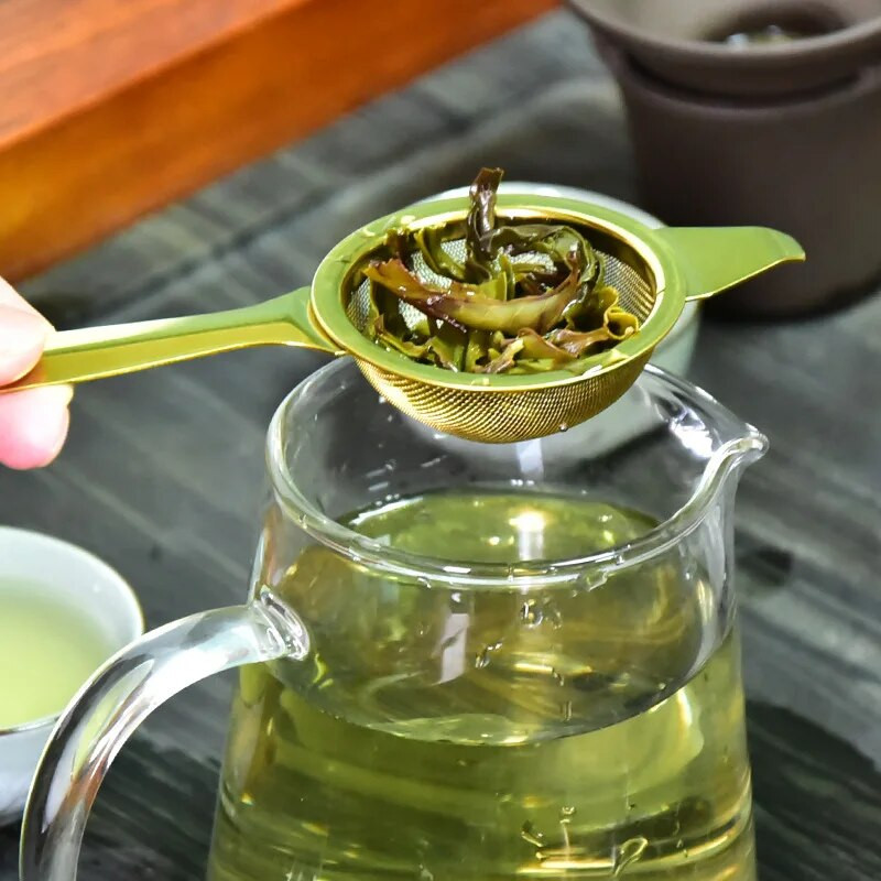 Arbatos sietelio filtrai, Kongfu, nerūdijantis plienas, tinklinis kiaurasamtis, daugkartinio naudojimo arbatinuko infuzė su rankena