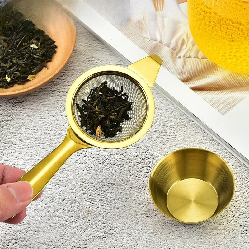 Arbatos sietelio filtrai, Kongfu, nerūdijantis plienas, tinklinis kiaurasamtis, daugkartinio naudojimo arbatinuko infuzė su rankena