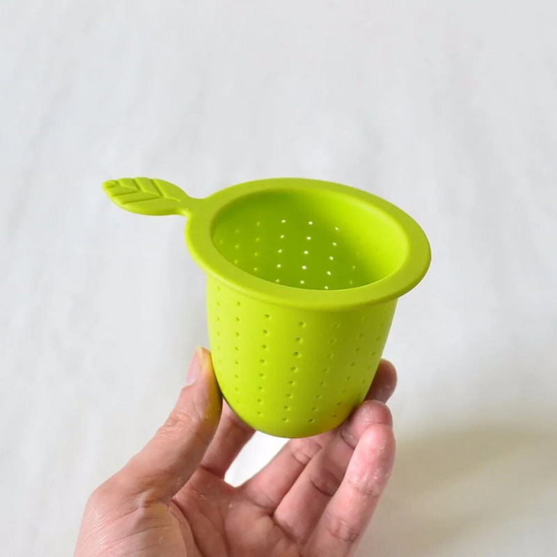 FDA silikoninis arbatos sietelis, kavos puodelių filtrų krepšeliai, daugkartinio naudojimo silikoninis arbatos infuzijos krepšelis su rankenomis plumyl