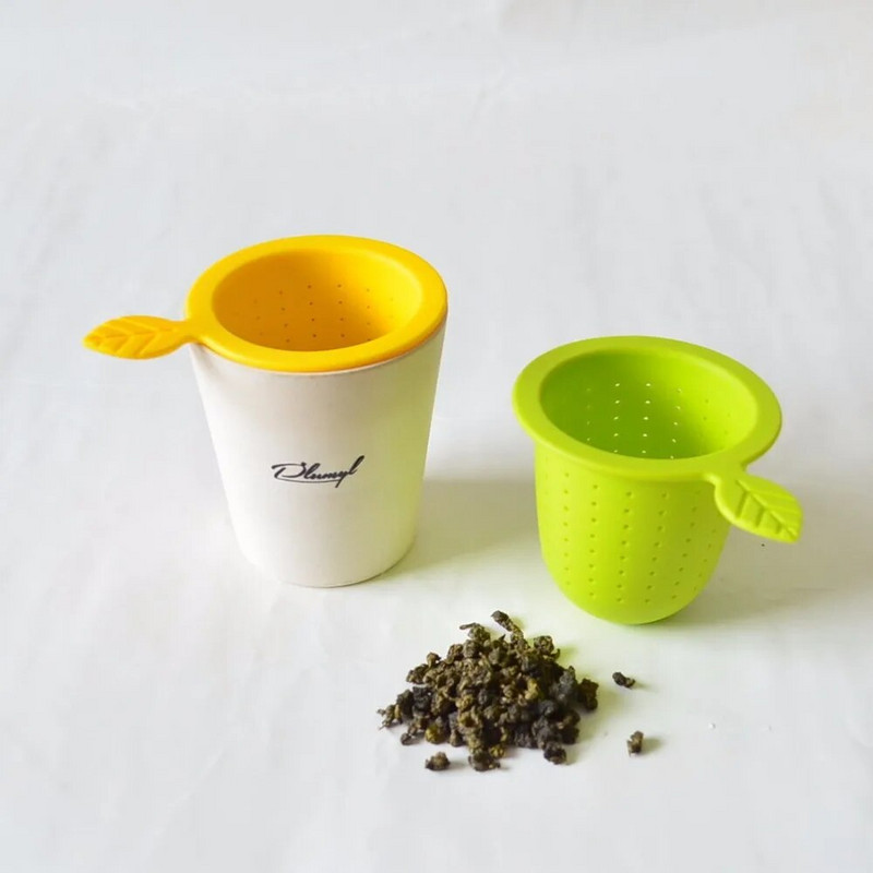FDA silikoninis arbatos sietelis, kavos puodelių filtrų krepšeliai, daugkartinio naudojimo silikoninis arbatos infuzijos krepšelis su rankenomis plumyl