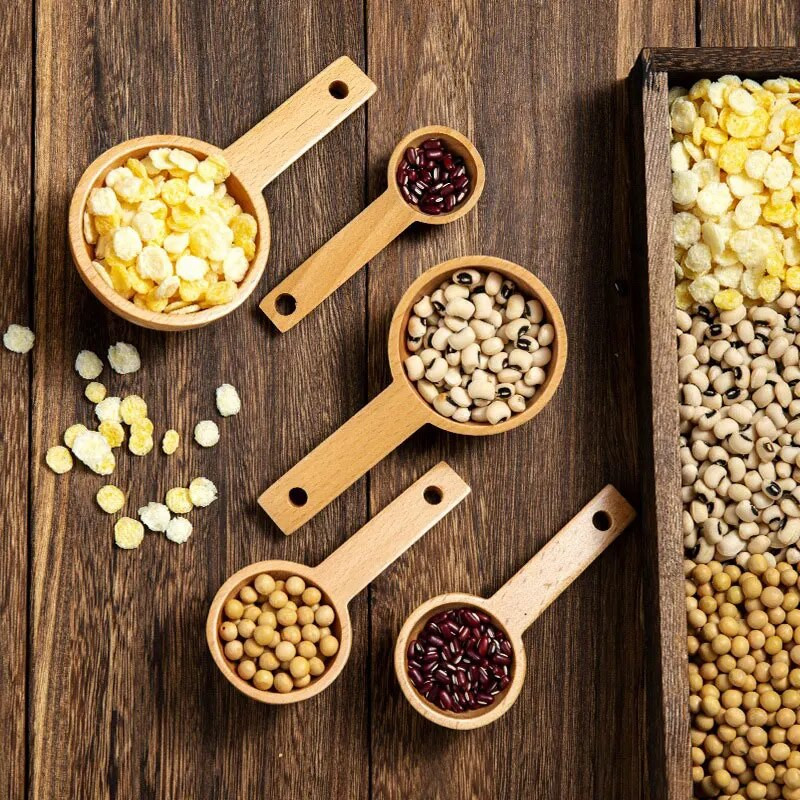 Medinis matavimo šaukštas Cukrus Prieskoniai Arbata Kavos Pupelės Medinis Matavimo Kaušas Namų Virtuvė Maisto gaminimas Kepimas Matavimo įrankiai 10/15ml 1vnt