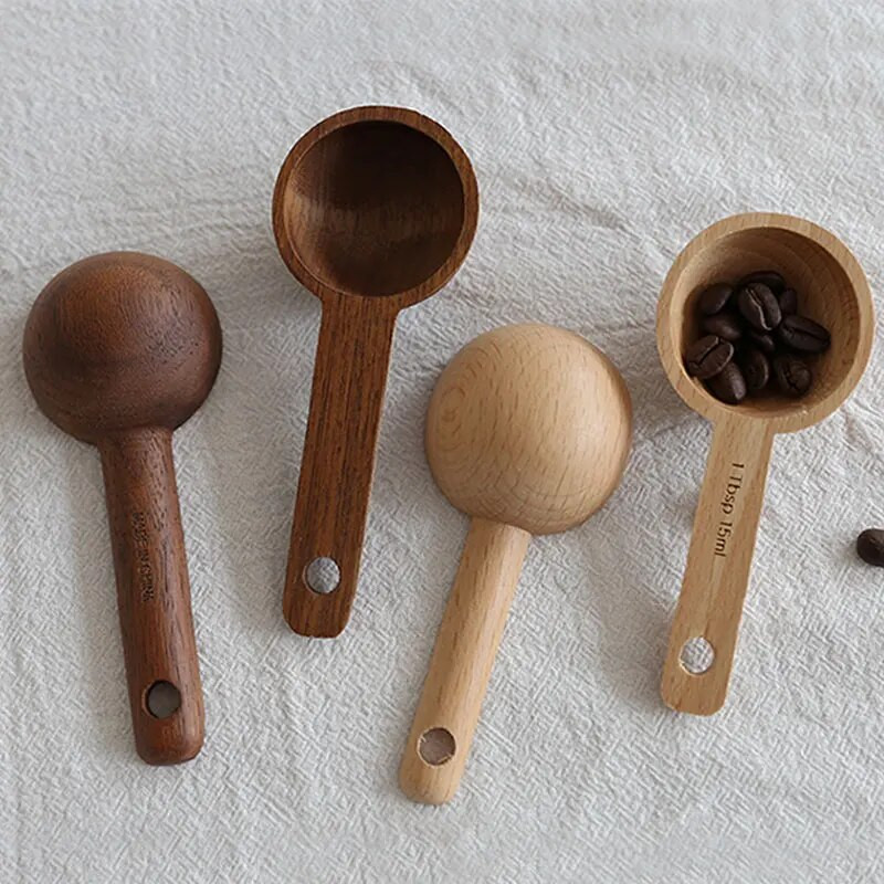 Medinis matavimo šaukštas Cukrus Prieskoniai Arbata Kavos Pupelės Medinis Matavimo Kaušas Namų Virtuvė Maisto gaminimas Kepimas Matavimo įrankiai 10/15ml 1vnt