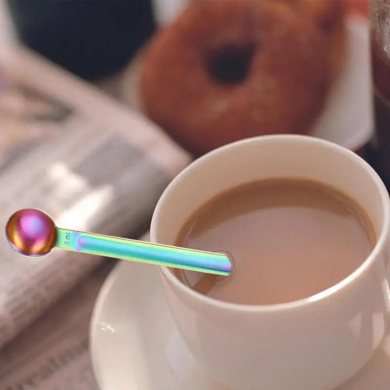 Nerūdijančio plieno kavos šaukštelis arbatos kavos matavimo šaukštas dvigubo galo cukraus kavos šaukštas valgomasis šaukštas virtuvės kavos įrankis